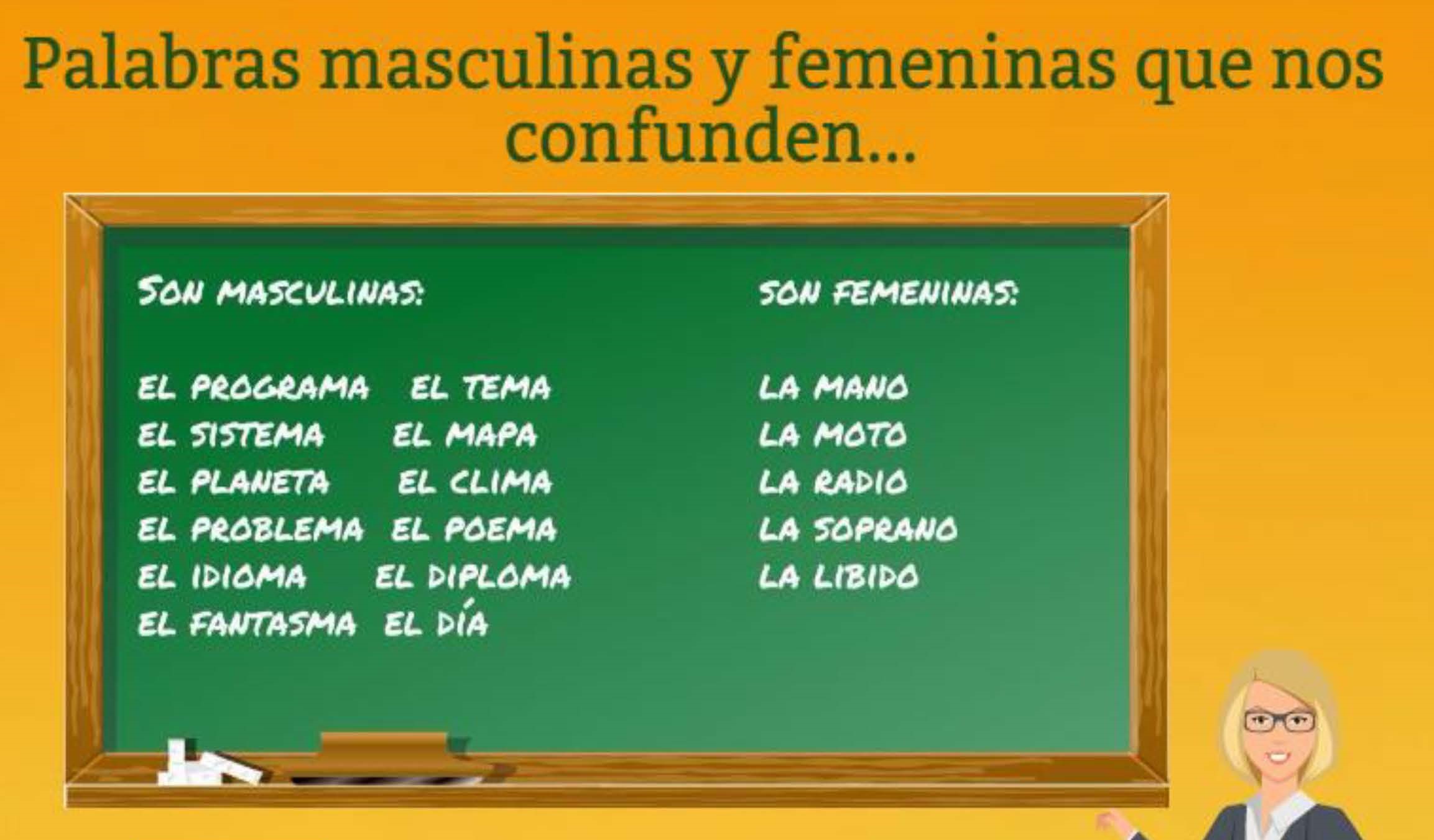 Algunas Palabras Masculinas Y Femeninas En Español Ikas Lingua 8033