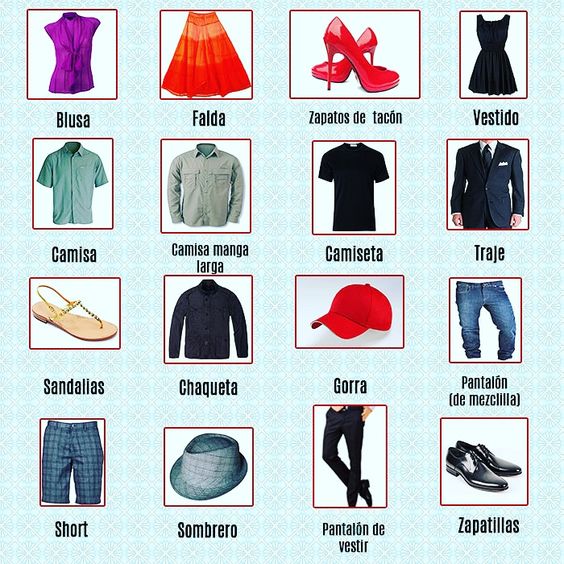 Prendas de ropa – Clothes in spanish - Ikas Lingua